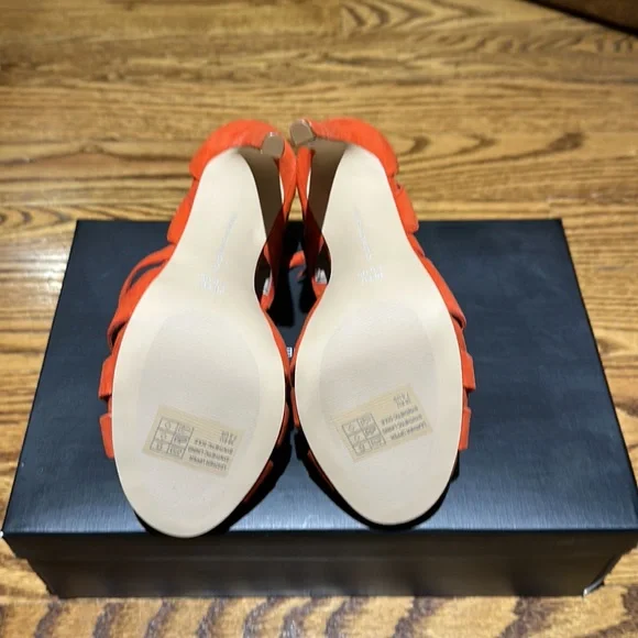 Orange French Connection Suede Heels - Picture 4 of 5